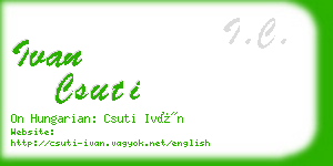 ivan csuti business card